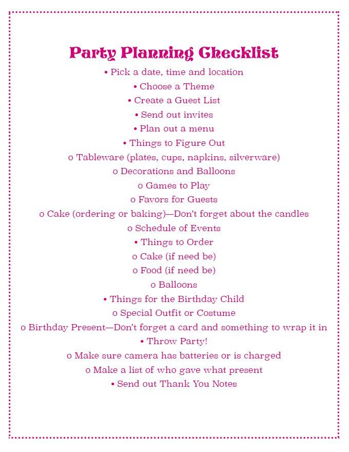 birthday party planning guide pdf